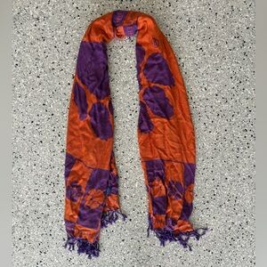 Clemson Tigers Purple & Orange Tiger Paw Fringe Scarf - Women Accessories